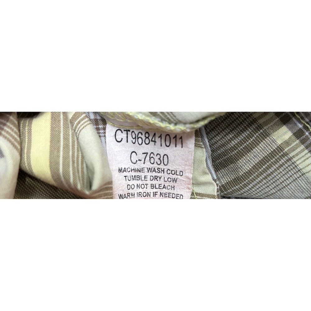 Cruel Girl Womens Western Snap Shirt Plaid Green Tan Long Sleeve Cowgirl M - Picture 7 of 12